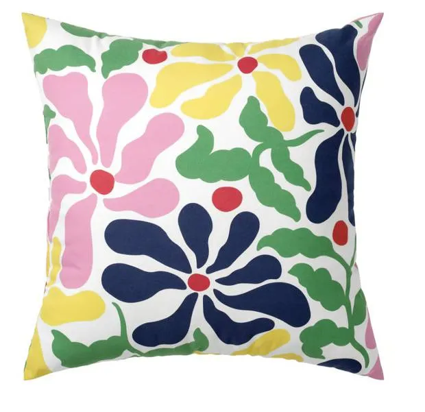 Multicolour floral cushion