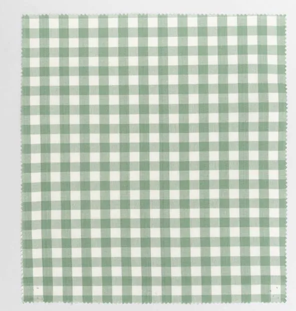 Sage green gingham fabric