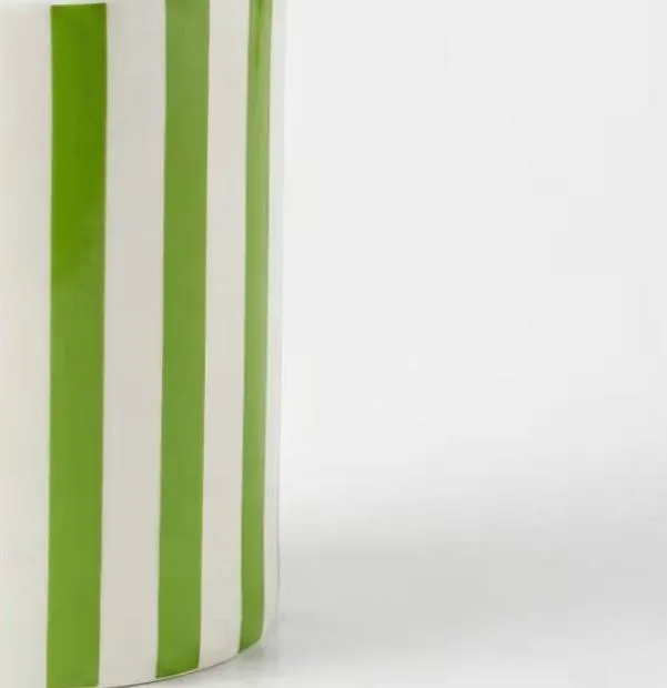 Lemon-print ceramic storage jar