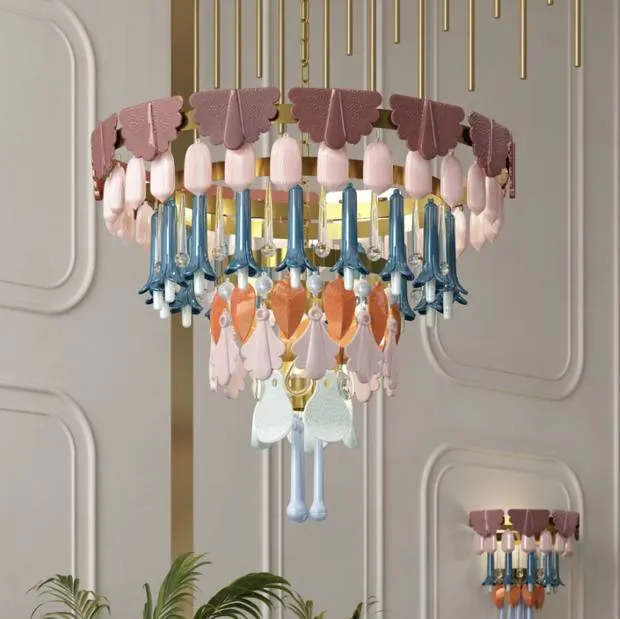 Colourful glass chandelier