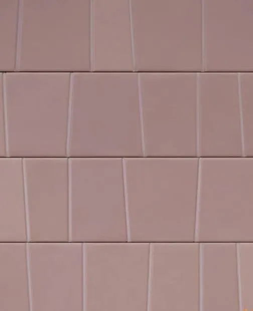 Dusty pink fluted square tiles