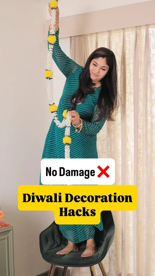 Cover of the No-damage Diwali decoration hacks reel