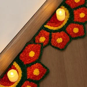 Marigold rangoli border mat