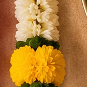 White & yellow flower hangings