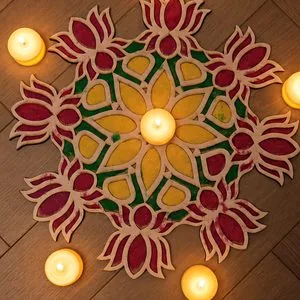 Wooden rangoli stencil