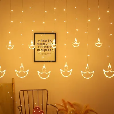 Diya curtain lights
