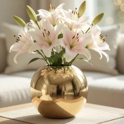 Gold globe vase