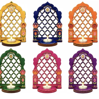 Jharokha tealight holders