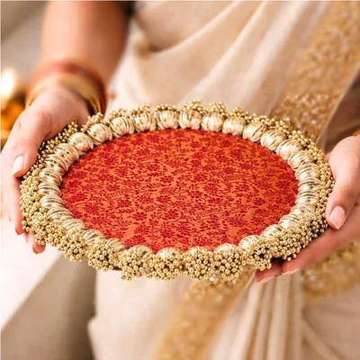 Jhumki platter with gota patti