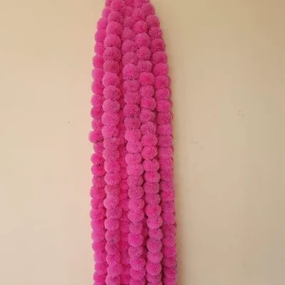 Pink marigold garlands, pack of 10
