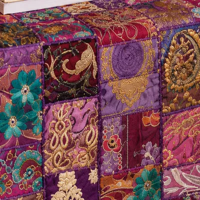 Purple patchwork table runner