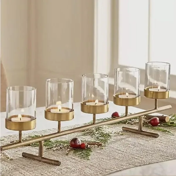 Brass 5-cup tealight holder