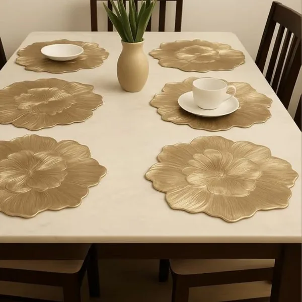 Gold flower placemats