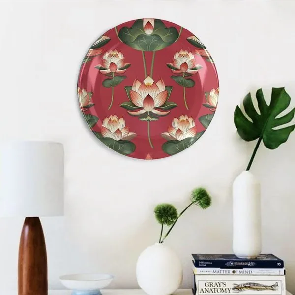 Red lotus wall plate