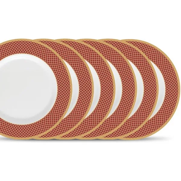 Red rim dinner plates