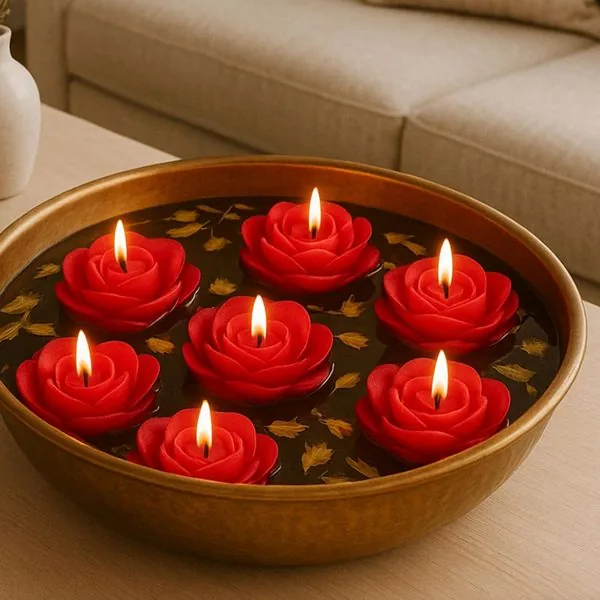 Rose floating candles