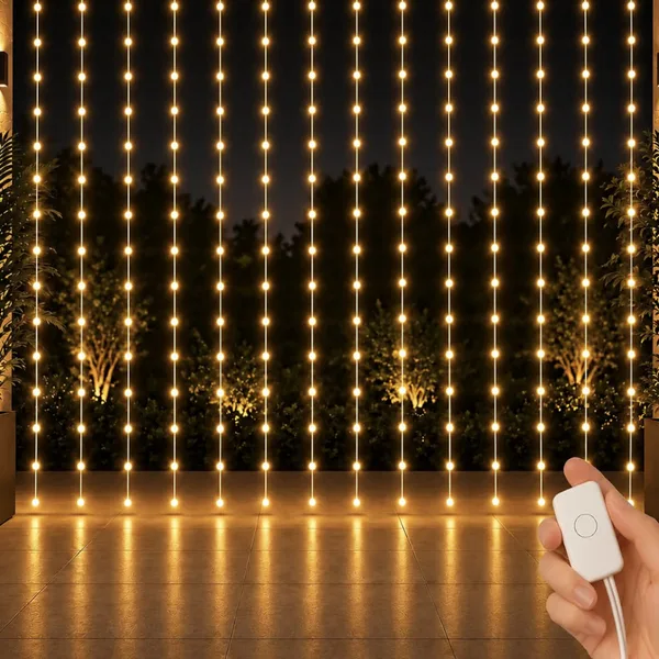 Curtain lights for the railing