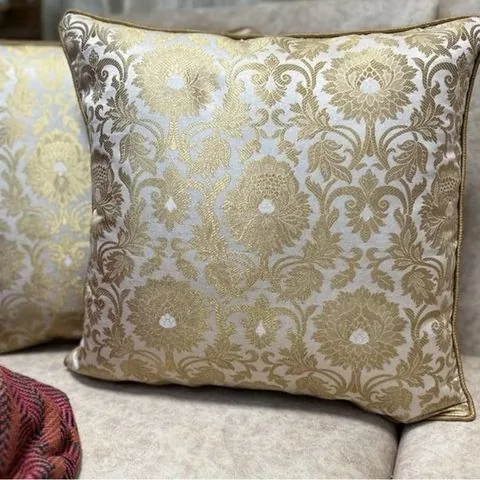 Gold brocade cushion covers
