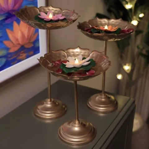Lotus tealight stands