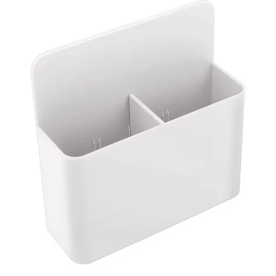 A white two-compartment magnetic organiser box
