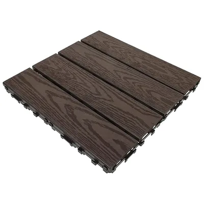 Dark wooden interlocking deck tile