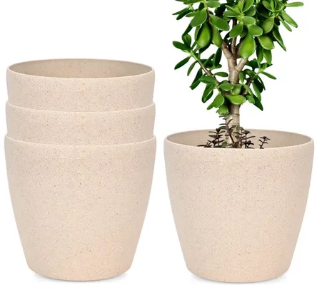 Cream round planters