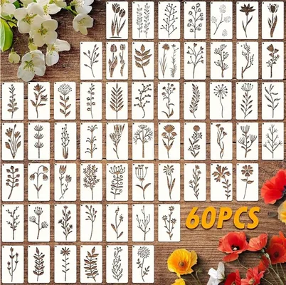 Set of flower stencils