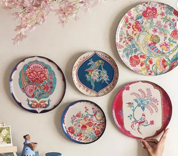 Hand-painted decorative wall plates