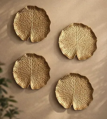 Gold lotus-leaf wall plates