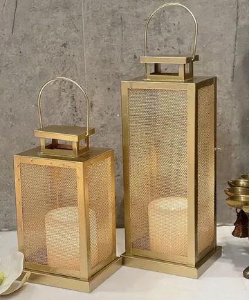 Gold mesh lanterns