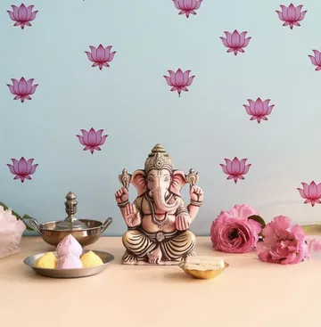 Pink lotus wall decals