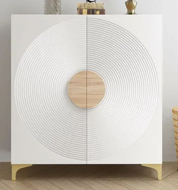 White ridged circular cabinet
