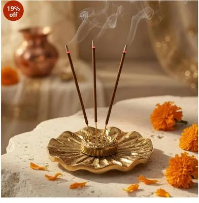 Brass lotus agarbatti stand