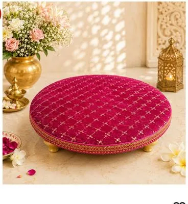 Pink velvet pooja chowki