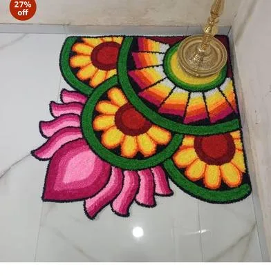 Handmade rangoli floor mat