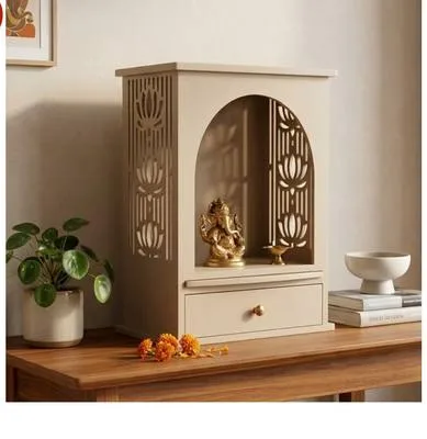 Wooden tabletop mandir