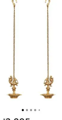 Brass hanging peacock diya
