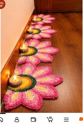Flower-shape rangoli mats