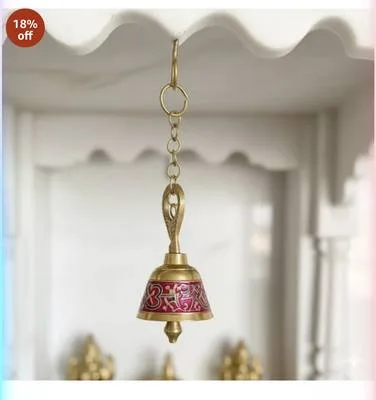 Brass hanging bell with chain