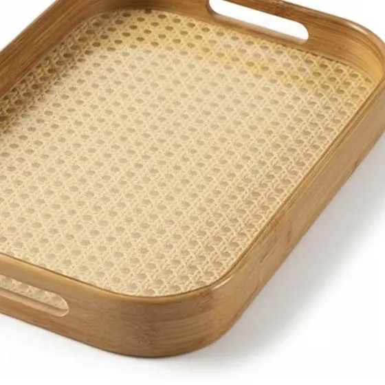 Cane serving tray