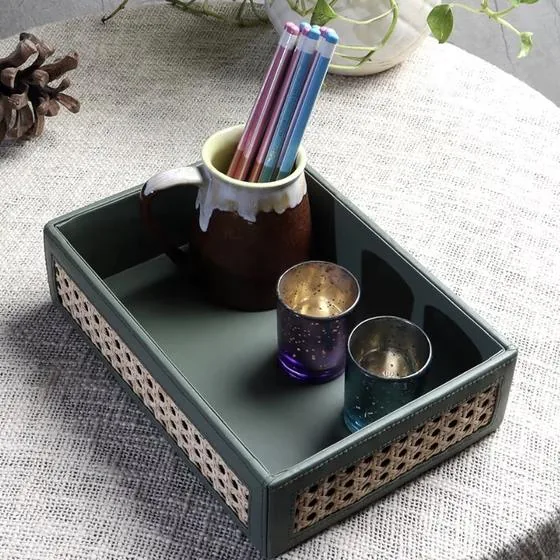 Cane desk tray