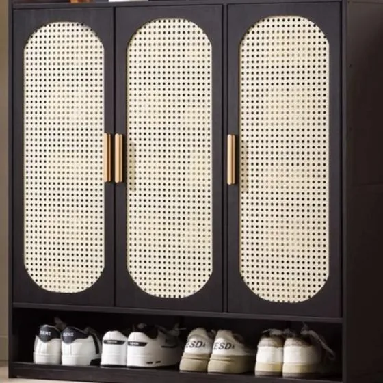 Rattan shoe cabinet