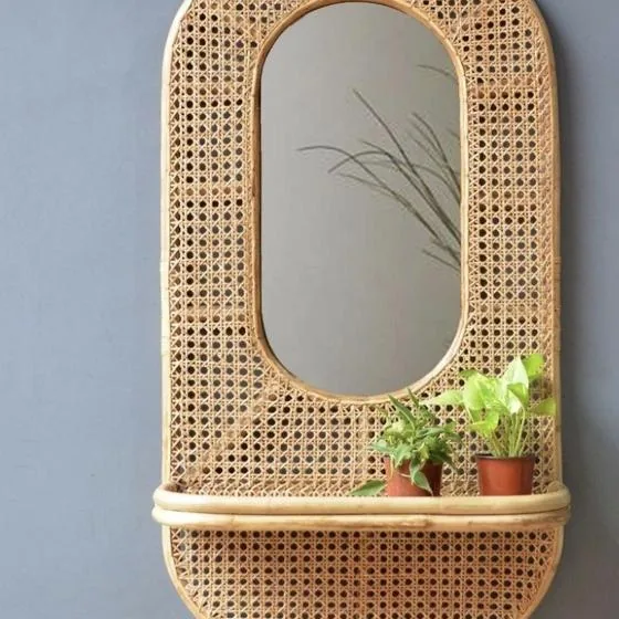 Kai cane wall mirror